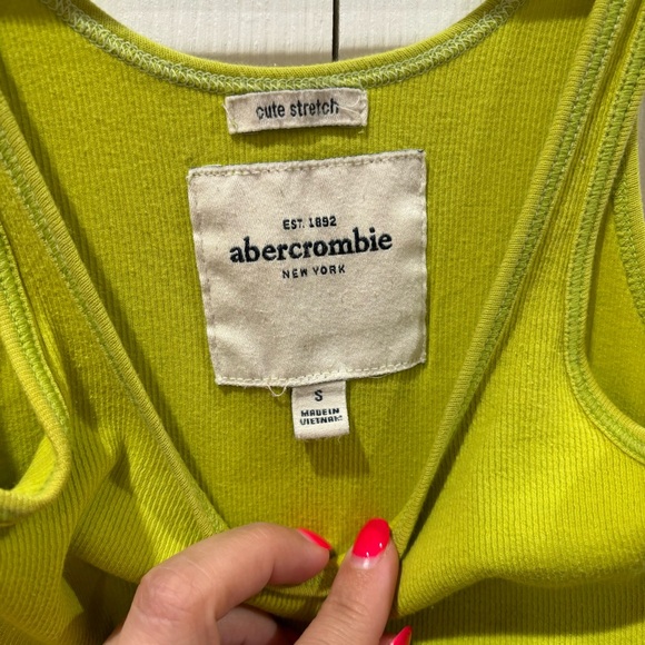 ABERCROMBIE KID’S Ribbed Stretchy Tank Top - green, size S - Picture 2 of 3